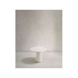 Mesa de centro Albanella de cemento con acabado blanco...