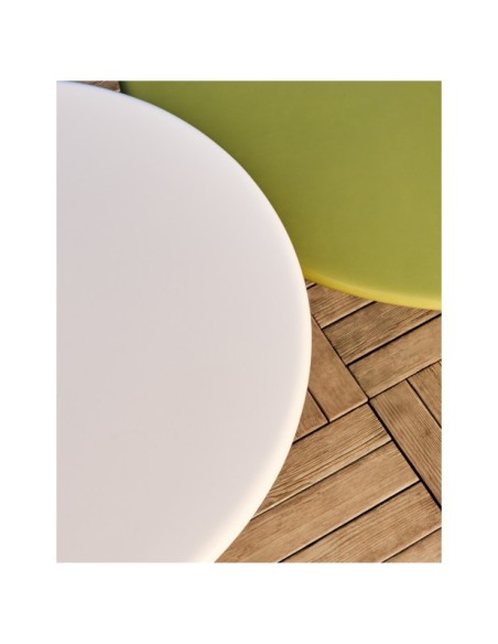Mesa de centro Albanella de cemento con acabado blanco brillante Ø65 cm - Kave Home