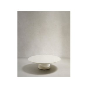 Mesa de centro Albanella de cemento con acabado blanco...