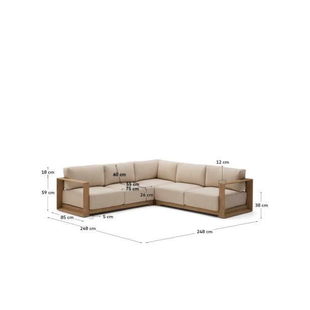 Sofá rinconero Ambra de 5 plazas de...