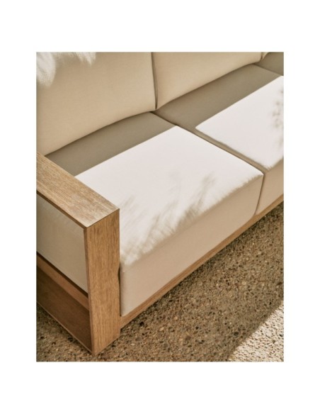 Sofá Ambra de 3 plazas de madera maciza de acacia con acabado claro 249 cm - Kave Home