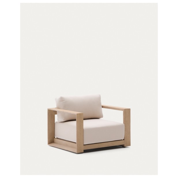 Sillón Ambra de madera maciza de acacia con acabado claro - Kave Home