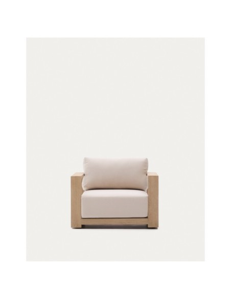 Sillón Ambra de madera maciza de acacia con acabado claro - Kave Home