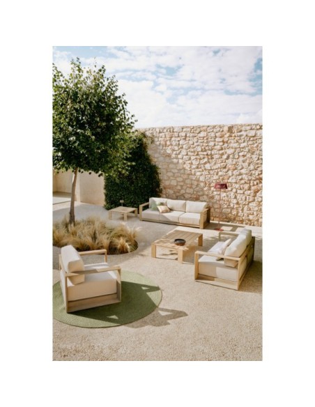 Mesa de centro Ambra de madera maciza de acacia con acabado claro 82,5 x 140 cm - Kave Home