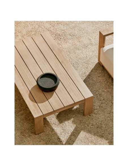 Mesa de centro Ambra de madera maciza de acacia con acabado claro 82,5 x 140 cm - Kave Home