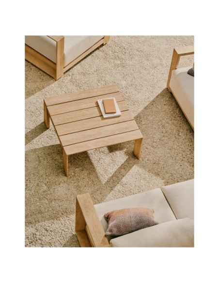 Mesa de centro Ambra de madera maciza de acacia con acabado claro 82,5 x 82,5 cm FSC 100% - Kave Home