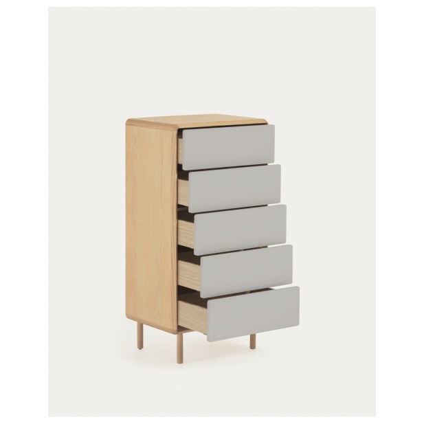 Cómoda Anielle de 5 cajones de madera... Cómoda Anielle de 5 cajones de madera...