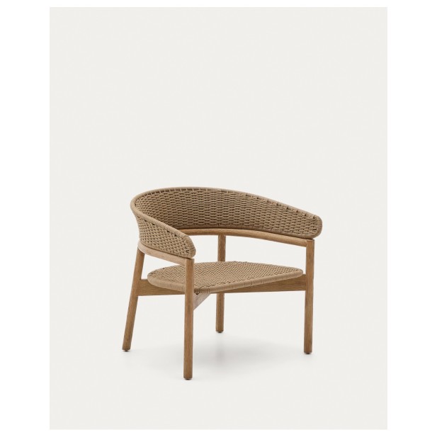 Sillón Arinella de madera maciza de acacia acabado tono natural y cuerda beige FSC 100% - Kave Home