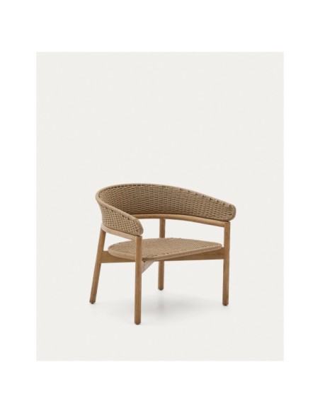 Sillón Arinella de madera maciza de acacia acabado tono natural y cuerda beige FSC 100% - Kave Home