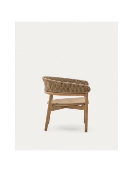 Sillón Arinella de madera maciza de acacia acabado tono natural y cuerda beige FSC 100% - Kave Home