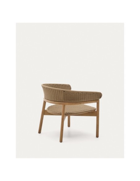 Sillón Arinella de madera maciza de acacia acabado tono natural y cuerda beige FSC 100% - Kave Home