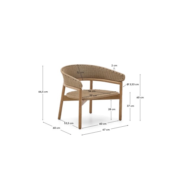 Sillón Arinella de madera maciza de... Sillón Arinella de madera maciza de...