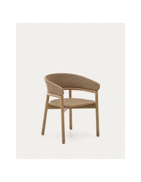 Silla Arinella de madera maciza de acacia acabado tono natural y cuerda beige FSC 100% - Kave Home