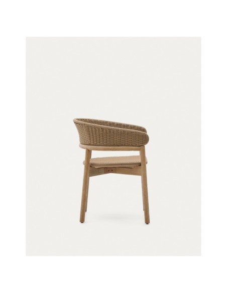 Silla Arinella de madera maciza de acacia acabado tono natural y cuerda beige FSC 100% - Kave Home