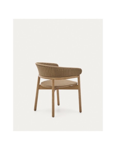 Silla Arinella de madera maciza de acacia acabado tono natural y cuerda beige FSC 100% - Kave Home