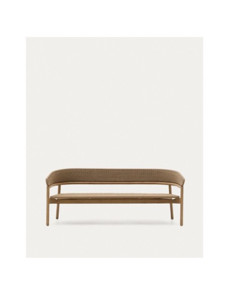 Sofá Arinella 3 plazas de madera maciza de acacia acabado tono natural y cuerda beige FSC 100% 167 cm - Kave Home