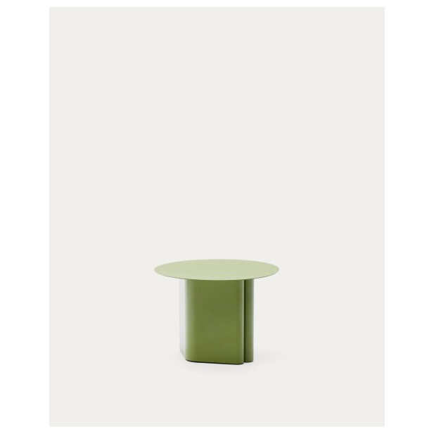 Mesa auxiliar Arvin de hierro verde Ø 55 cm - Kave Home