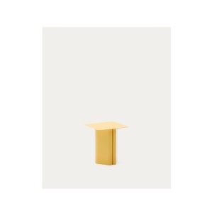 Mesa auxiliar Arvin de hierro amarillo 42 x 42 cm - Kave...