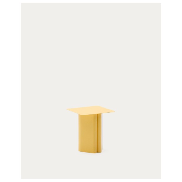 Mesa auxiliar Arvin de hierro amarillo 42 x 42 cm - Kave Home