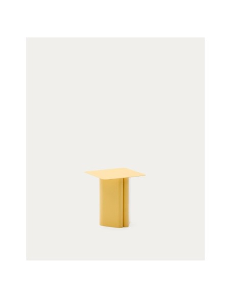 Mesa auxiliar Arvin de hierro amarillo 42 x 42 cm - Kave Home