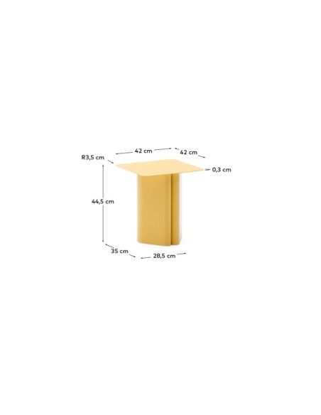 Mesa auxiliar Arvin de hierro amarillo 42 x 42 cm - Kave Home