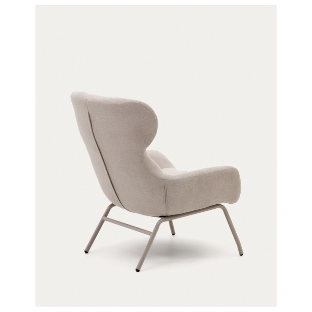 Butaca Belina de chenilla beige y...