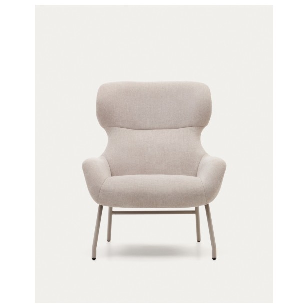 Butaca Belina de chenilla beige y...