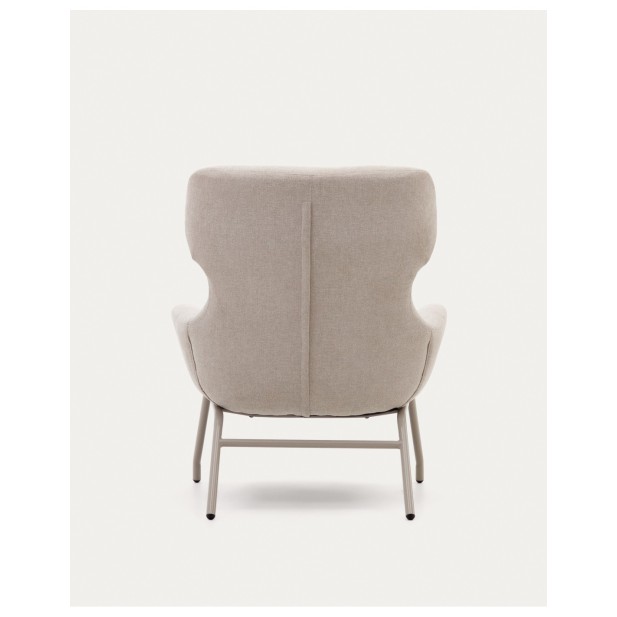 Butaca Belina de chenilla beige y...