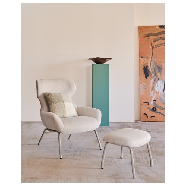 Butaca Belina de chenilla beige y...