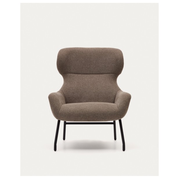 Butaca Belina de chenilla marrón...