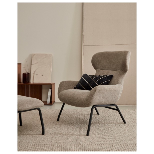 Butaca Belina de chenilla marrón...