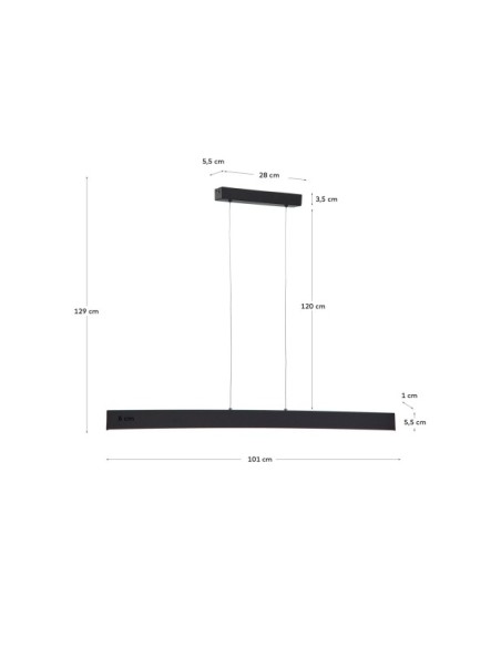 Lámpara de techo Boadella con acabado negro - Kave Home