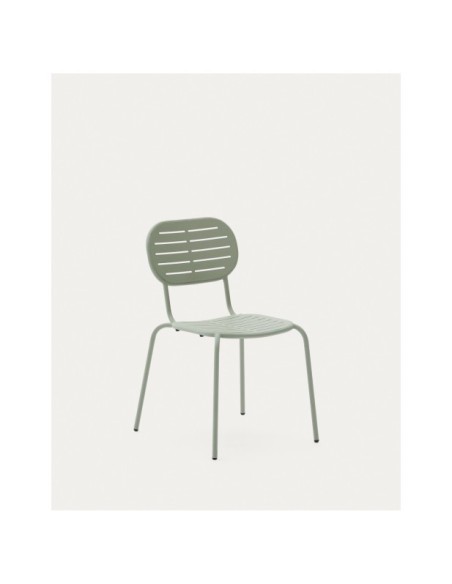 Silla apilable de exterior Brai de acero galvanizado turquesa - Kave Home
