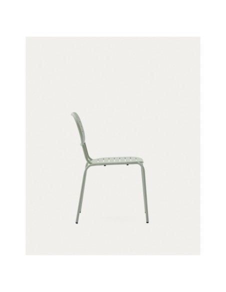 Silla apilable de exterior Brai de acero galvanizado turquesa - Kave Home