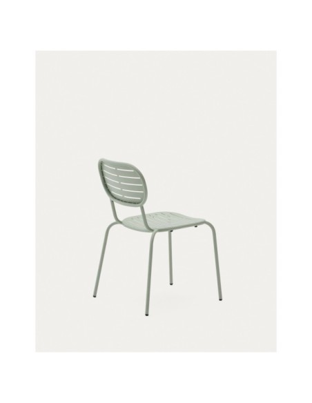 Silla apilable de exterior Brai de acero galvanizado turquesa - Kave Home