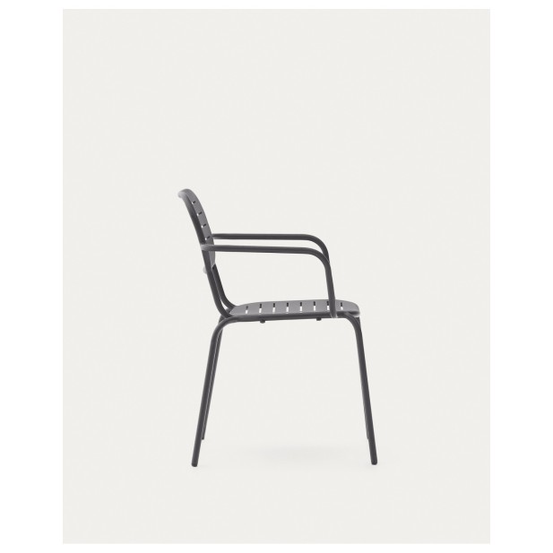 Silla apilable con reposabrazos de...