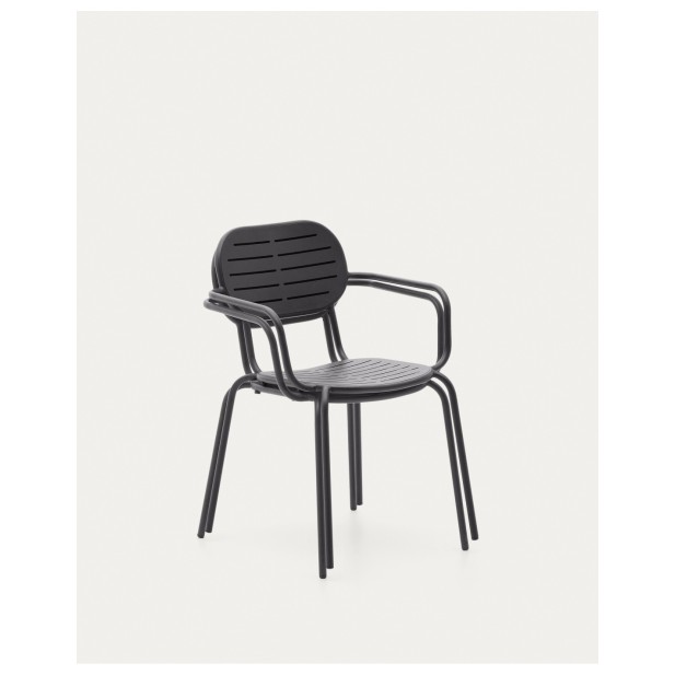 Silla apilable con reposabrazos de...