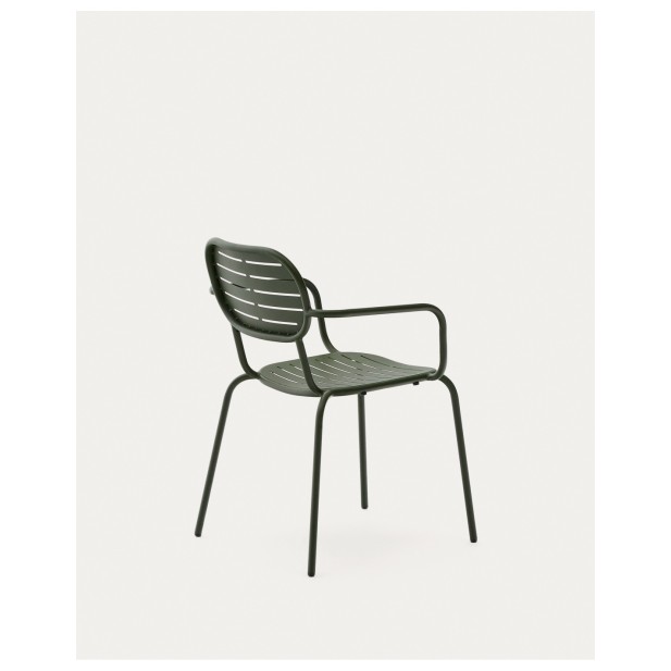 Silla apilable con reposabrazos de...