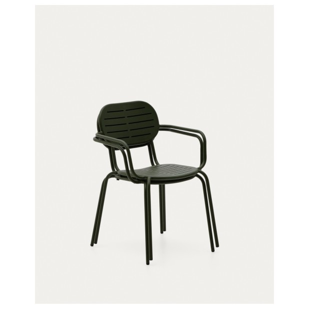 Silla apilable con reposabrazos de...