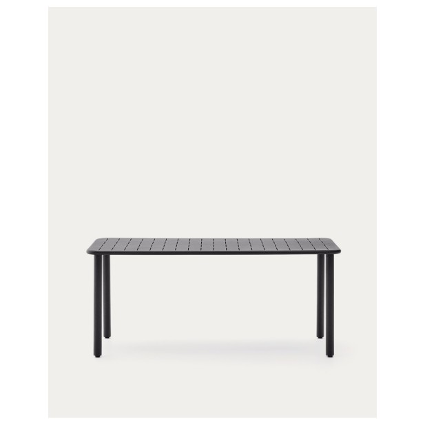 Mesa de exterior Brai de acero galvanizado gris oscuro 180 x 90 cm - Kave Home