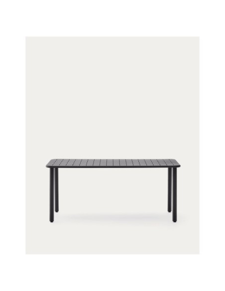 Mesa de exterior Brai de acero galvanizado gris oscuro 180 x 90 cm - Kave Home