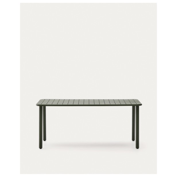 Mesa de exterior Brai de acero galvanizado verde 180 x 90 cm - Kave Home