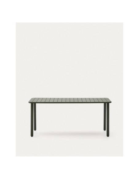 Mesa de exterior Brai de acero galvanizado verde 180 x 90 cm - Kave Home