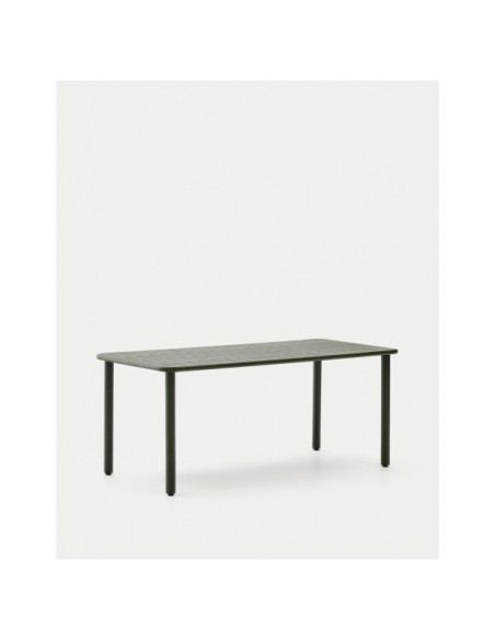 Mesa de exterior Brai de acero galvanizado verde 180 x 90 cm - Kave Home