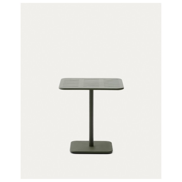 Mesa de exterior Brai de acero galvanizado verde 70 x 70 cm - Kave Home