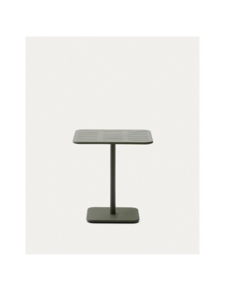 Mesa de exterior Brai de acero galvanizado verde 70 x 70 cm - Kave Home