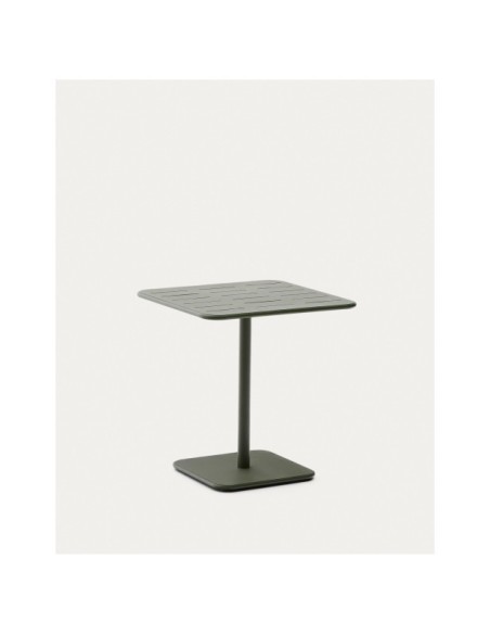Mesa de exterior Brai de acero galvanizado verde 70 x 70 cm - Kave Home
