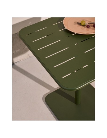 Mesa de exterior Brai de acero galvanizado verde 70 x 70 cm - Kave Home