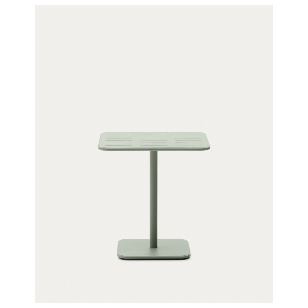 Mesa de exterior Brai de acero galvanizado turquesa 70 x 70 cm - Kave Home