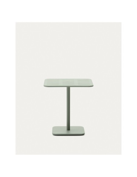 Mesa de exterior Brai de acero galvanizado turquesa 70 x 70 cm - Kave Home